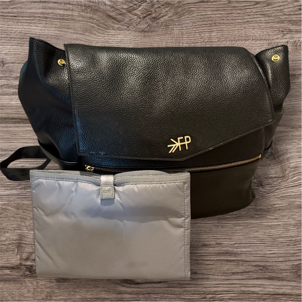 Black Ebony Vegan Leather Diaper Bag